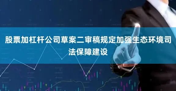 股票加杠杆公司草案二审稿规定加强生态环境司法保障建设