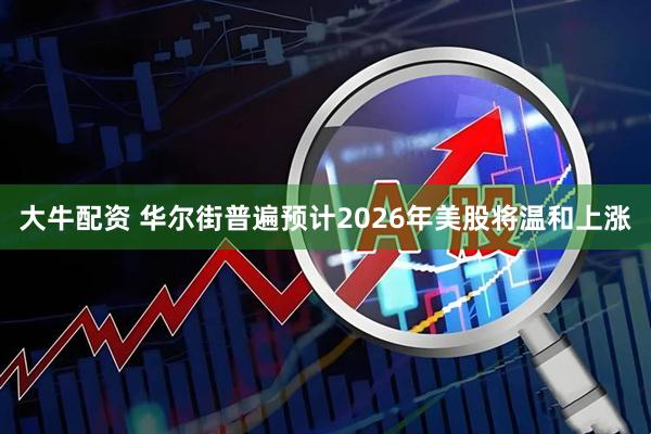 大牛配资 华尔街普遍预计2026年美股将温和上涨